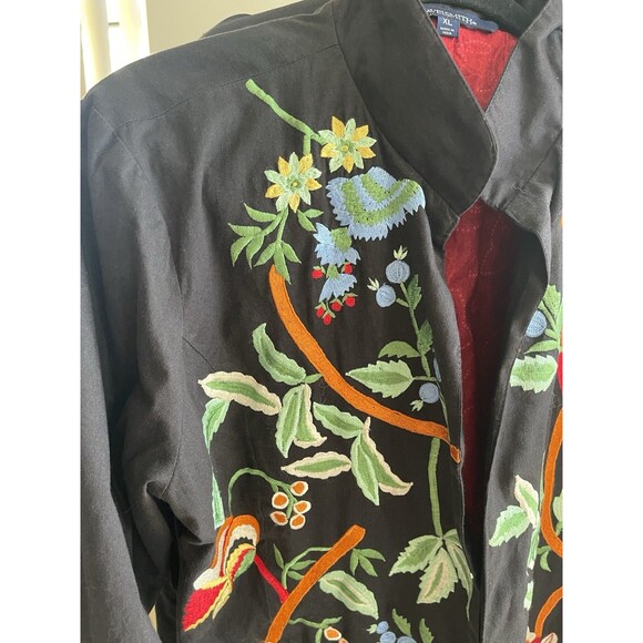 travelsmith Vintage Floral Embroidered Cotton jacket XL - Picture 3 of 10